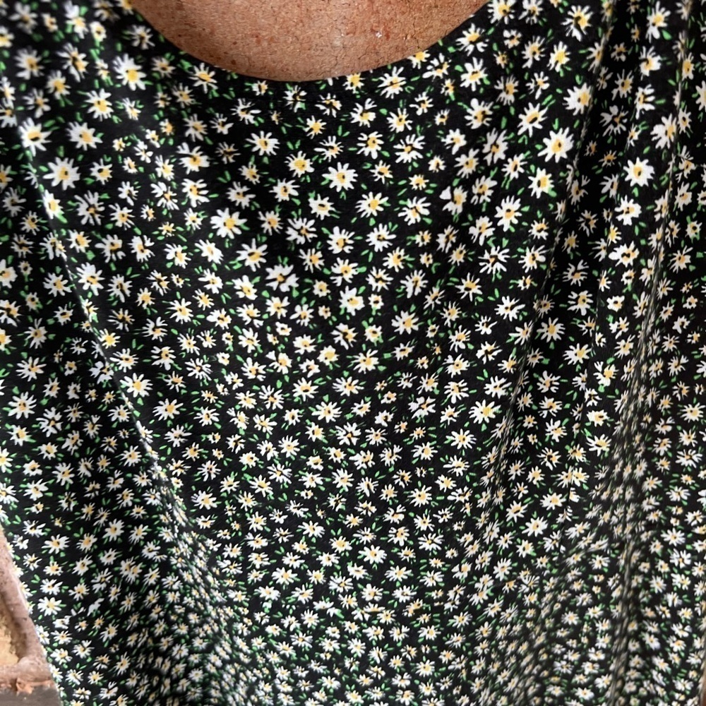 Free People Lorelai Daisy Print Tie Back Midi Dress Black M - Picture 4 of 12